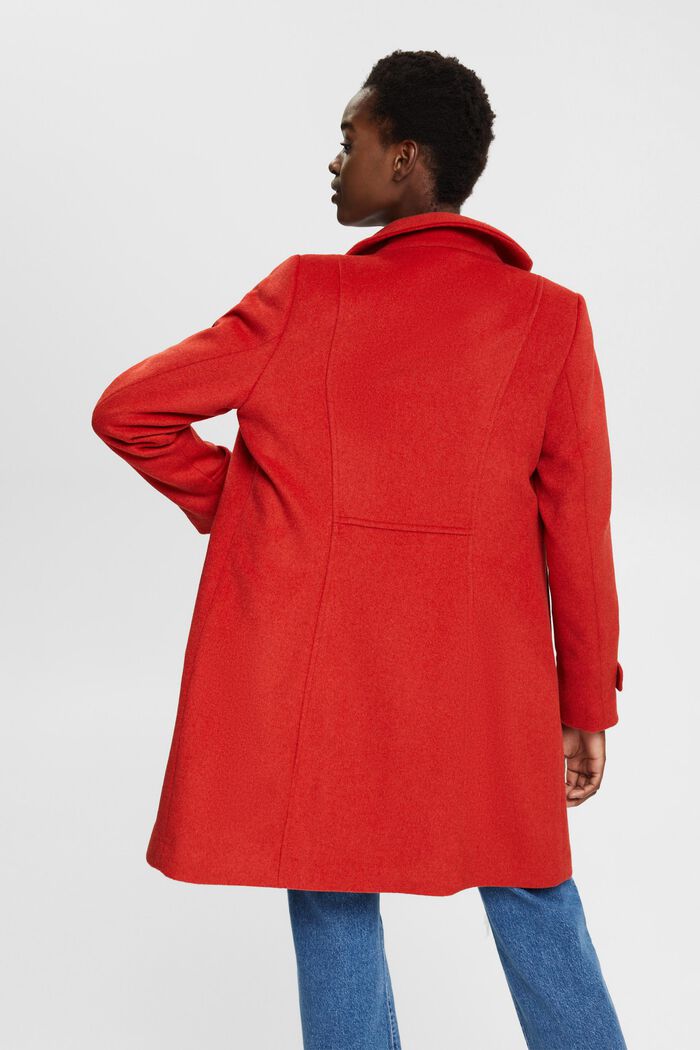 Mantel mit Wolle, ORANGE RED, detail image number 4