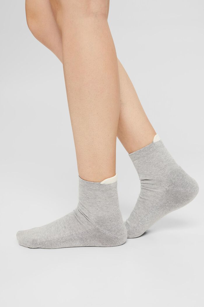 2er-Pack Short-Socken mit Frotteesohle, GREY/WHITE, overview
