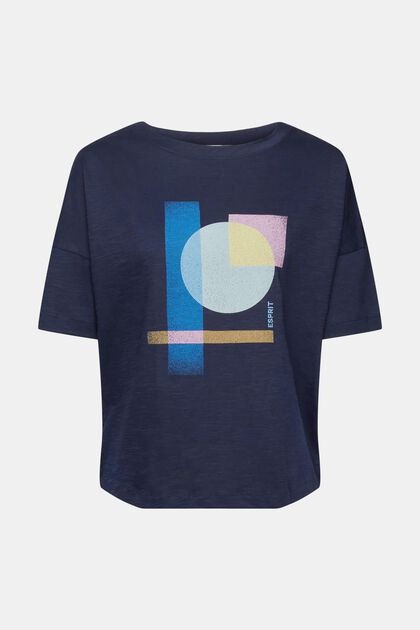 Baumwoll-T-Shirt mit geometrischem Print