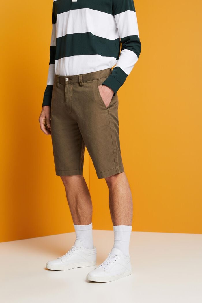 Shorts im Chino-Stil, DUSTY GREEN, detail image number 0