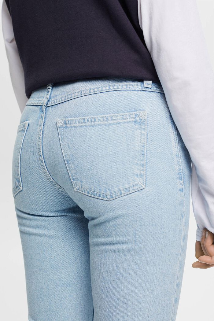 Jeans mit geradem Bein und mittlerer Bundhöhe, BLUE BLEACHED, detail image number 2