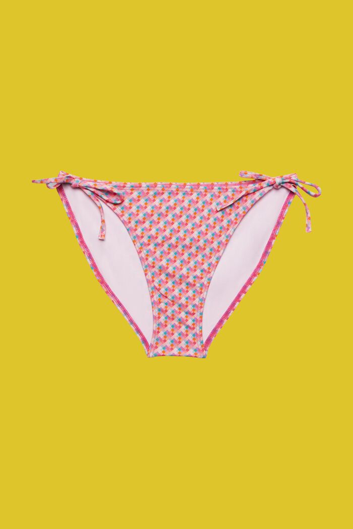 Mehrfarbige Bikinihose mit Bändern, PINK FUCHSIA, detail image number 4
