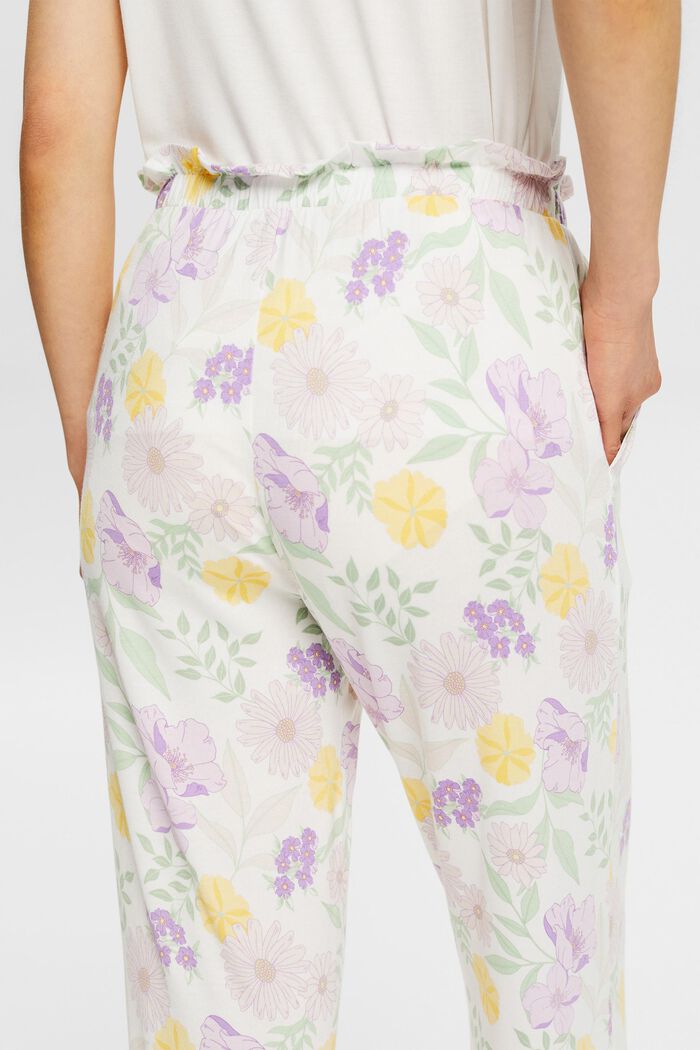 Pyjamahose mit Blumenmuster, LENZING™ ECOVERO™, OFF WHITE 3, detail image number 2
