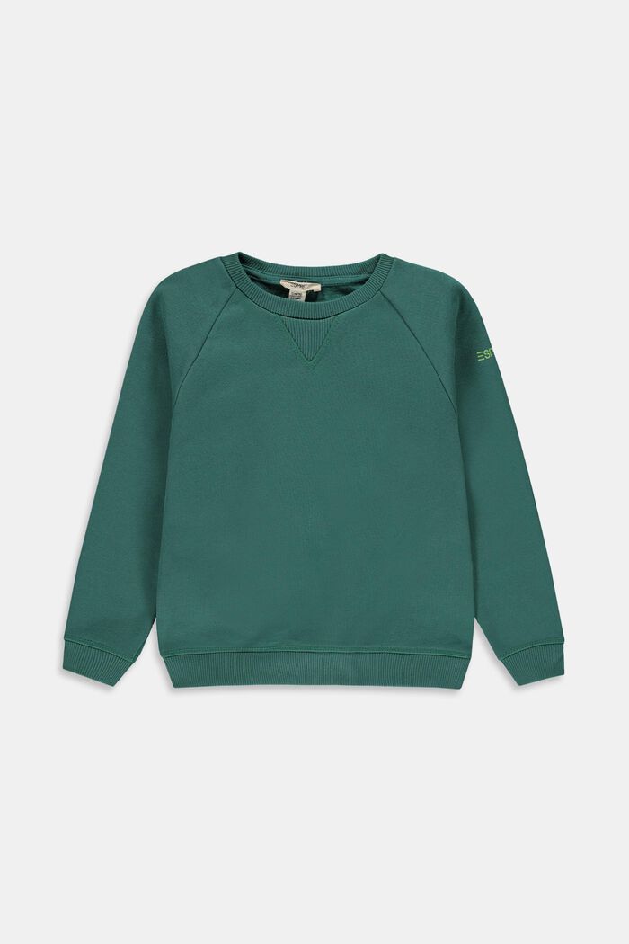 Sweatshirt aus Baumwolle, TEAL GREEN, detail image number 0