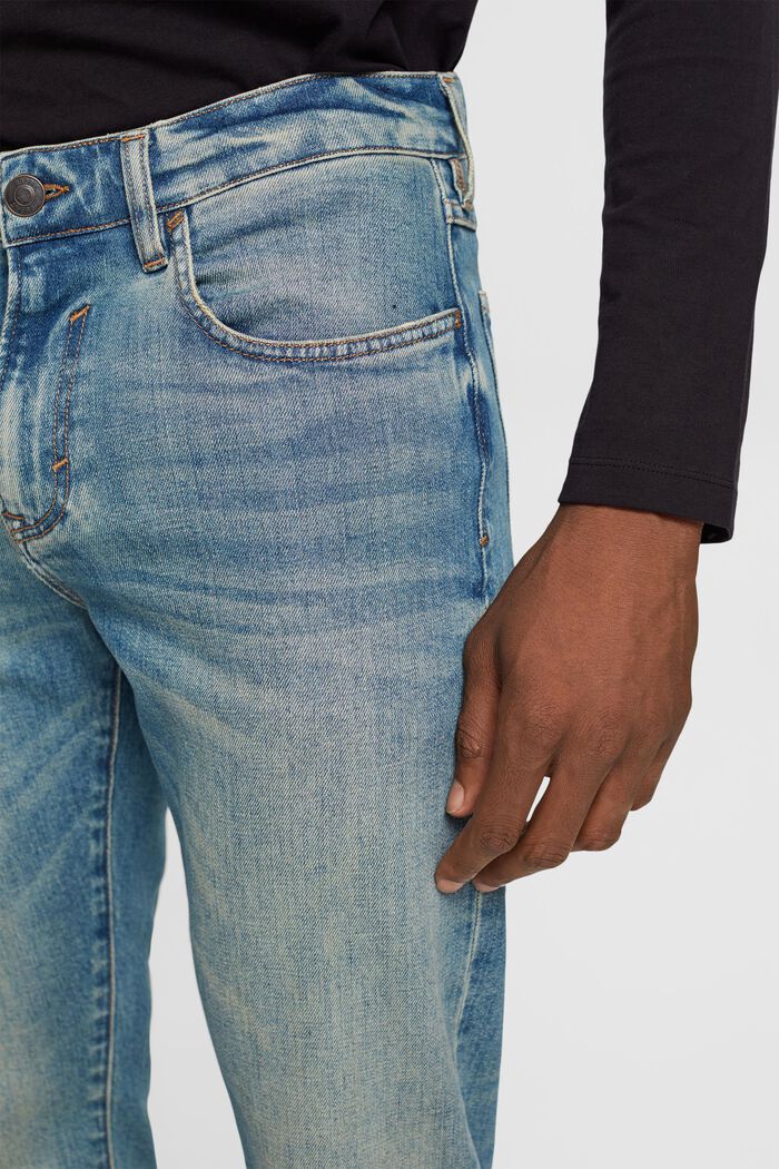 Slim Jeans im Stonewashed Look, aus Organic Cotton, BLUE MEDIUM WASHED, detail image number 3