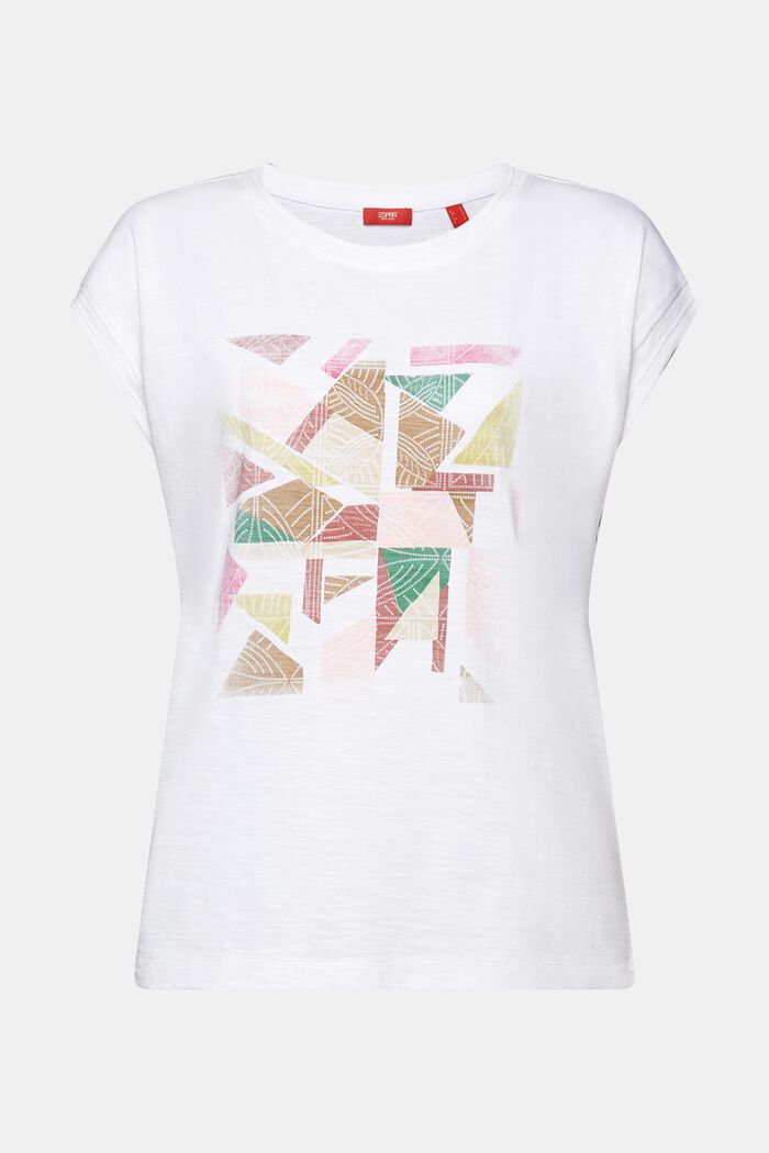 T-Shirt mit Print, 100 % Baumwolle, WHITE, detail image number 6
