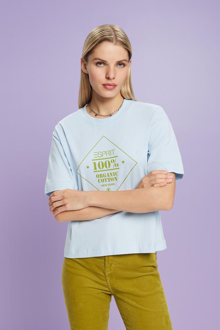 T-Shirt aus Bio-Baumwolle mit Print, PASTEL BLUE, detail image number 5