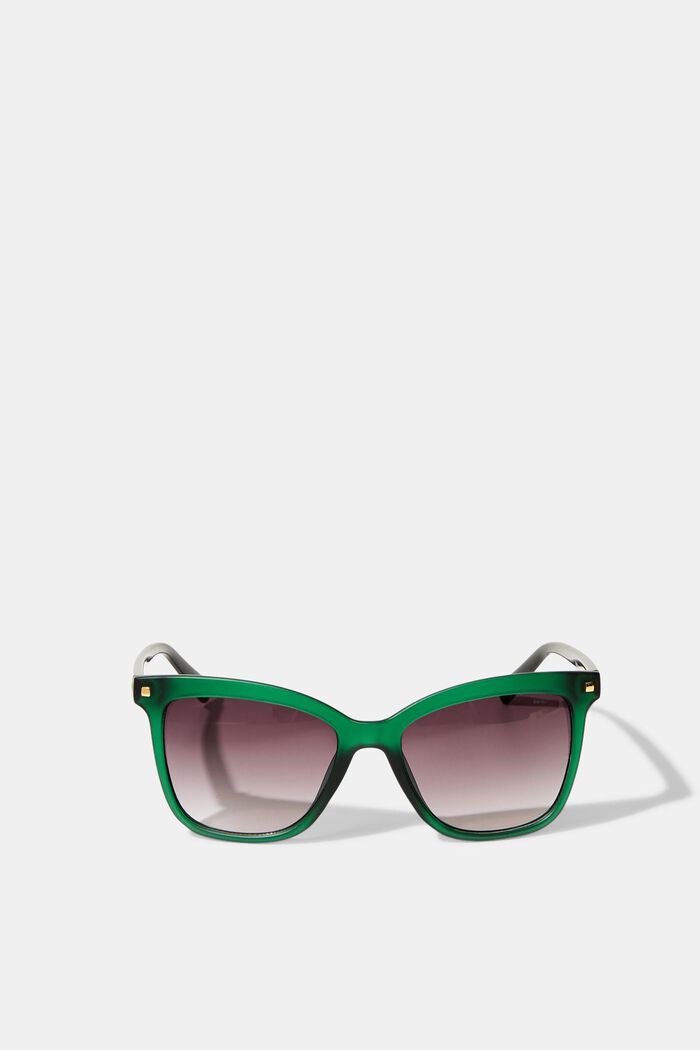 Eckige Sonnenbrille mit Nietendetails, GREEN, detail image number 0
