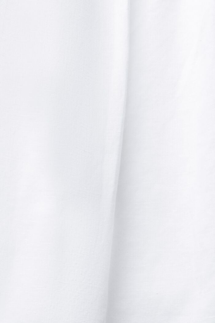 Aus Leinen-Mix: Kleid mit Knopfleiste, WHITE, detail image number 4