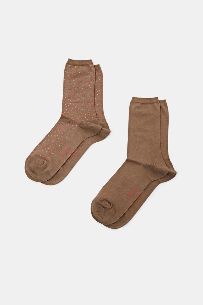 2er-Pack Socken, Organic Cotton, BROWN, detail image number 1