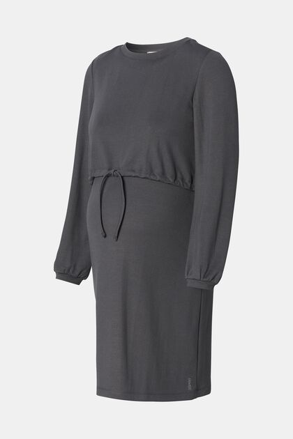 Recycelt: Kleid im Layering-Look, CHARCOAL GREY, overview