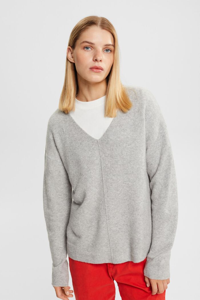 Mit Wolle: flauschiger Pullover, LIGHT GREY 3, detail image number 0