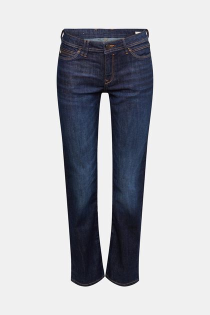 Straight Leg Jeans, BLUE DARK WASHED, overview