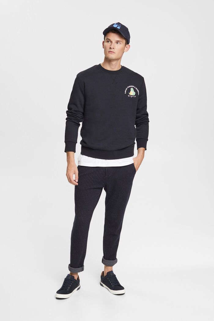Sweatshirt mit Chest-Print, BLACK, detail image number 1