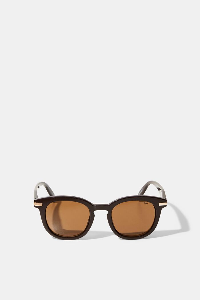 Runde Sonnenbrille mit breitem Rahmen, BROWN, detail image number 0