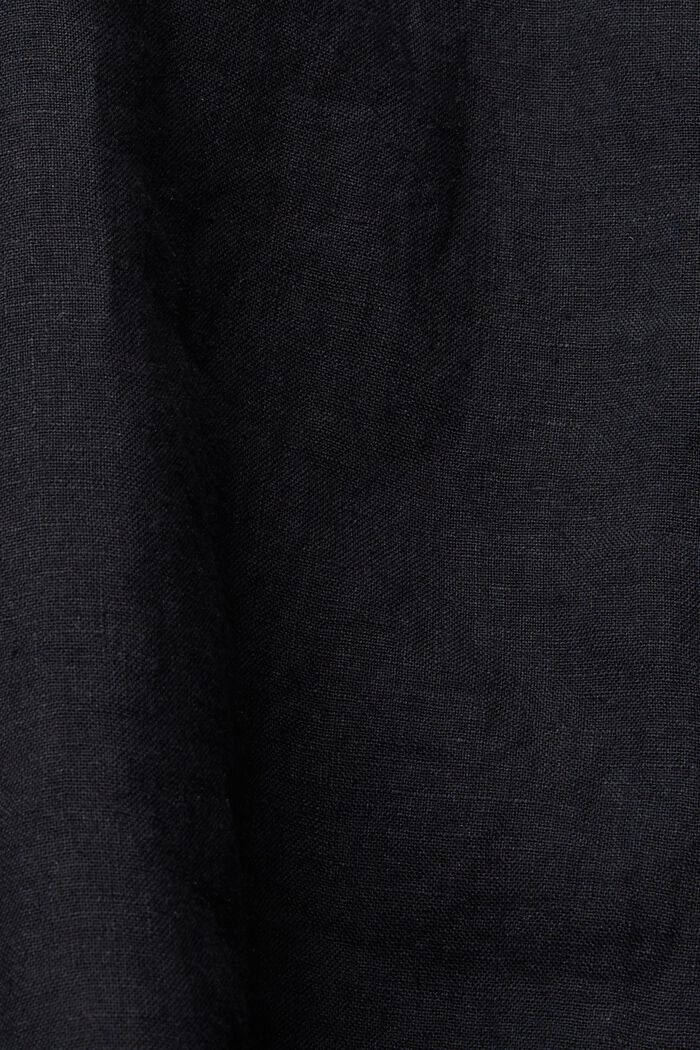 Bluse mit Knopf-Details aus 100% Leinen, BLACK, detail image number 4