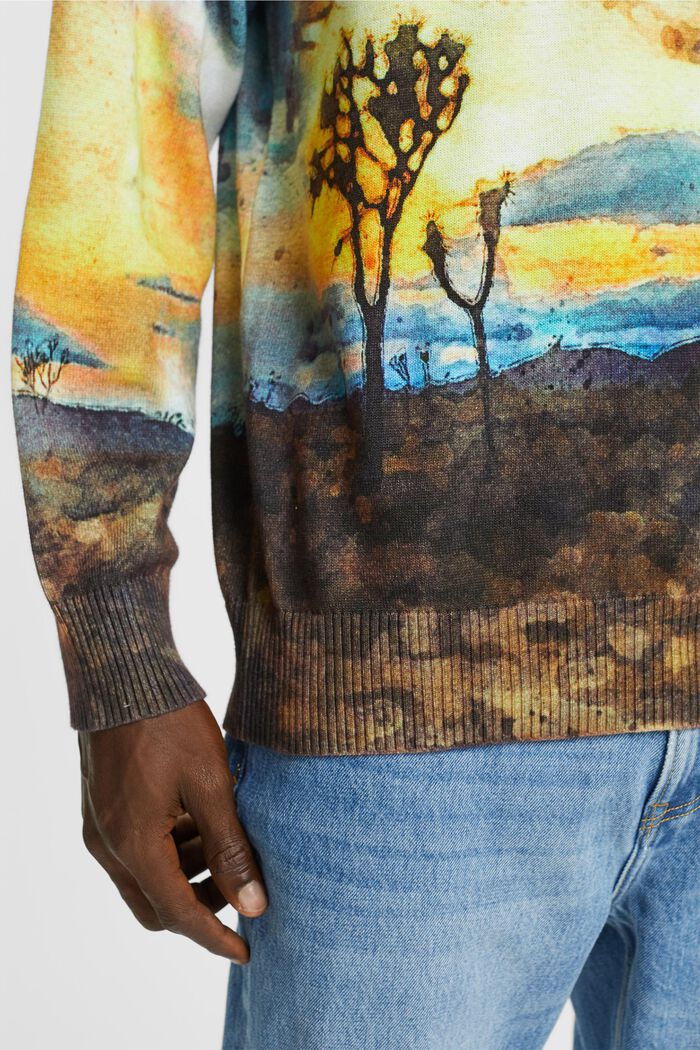 Pullover mit digitalem Allover-Landschafts-Print, LIGHT BLUE, detail image number 2