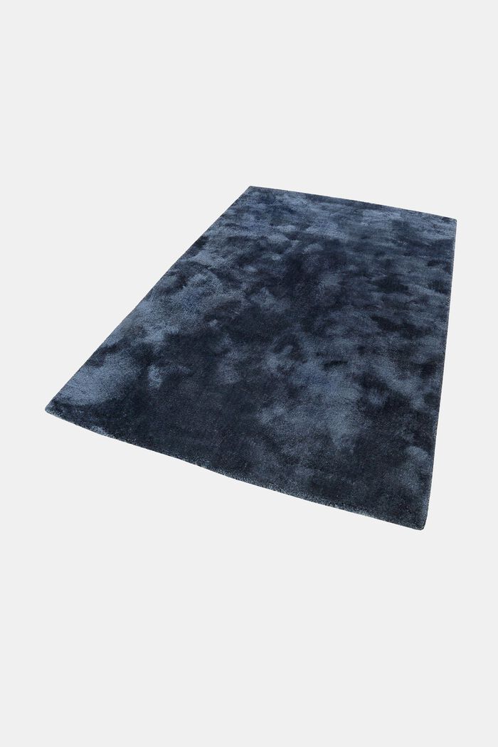 Hochflor-Teppich im unifarbenen Design, NAVY BLUE, detail image number 2