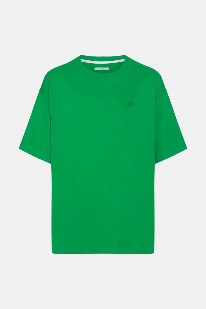 Relaxed Fit T-Shirt mit farbigem Dolphin-Batch, GREEN, detail image number 4