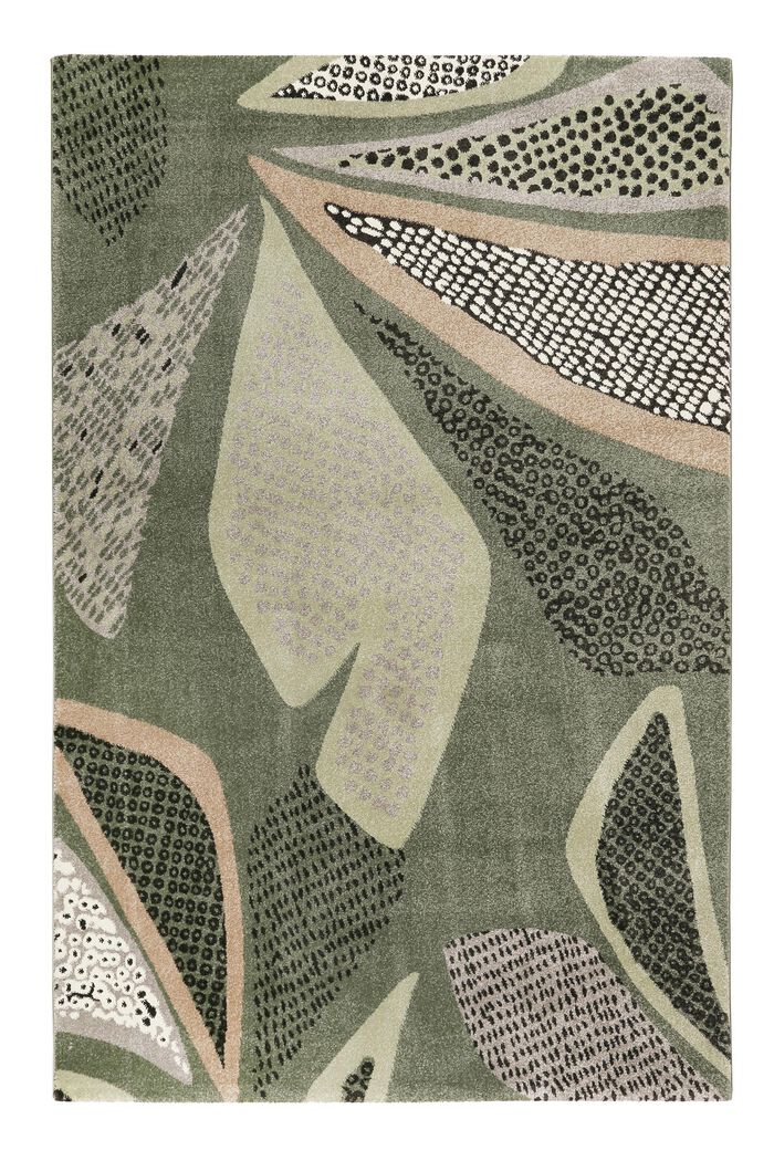 Kurzflor-Teppich mit Natur-Muster, OLIVE, detail image number 0