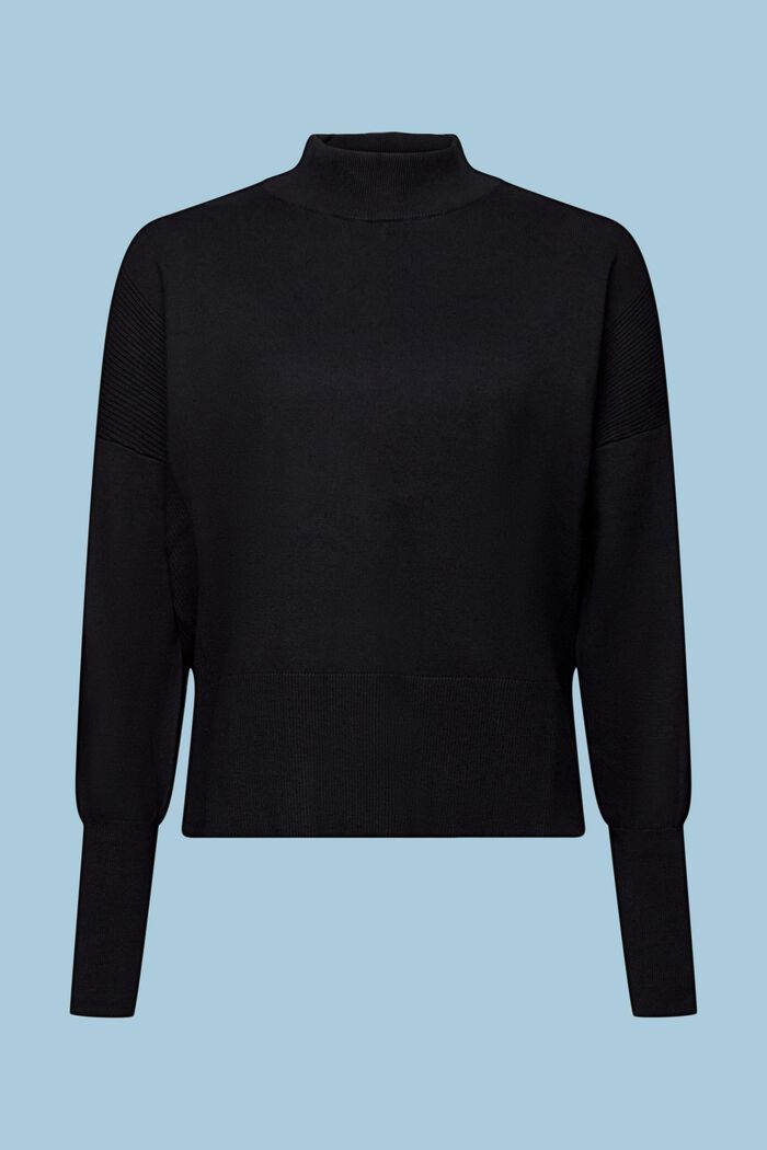 Pullover mit Stehkragen, BLACK, detail image number 6