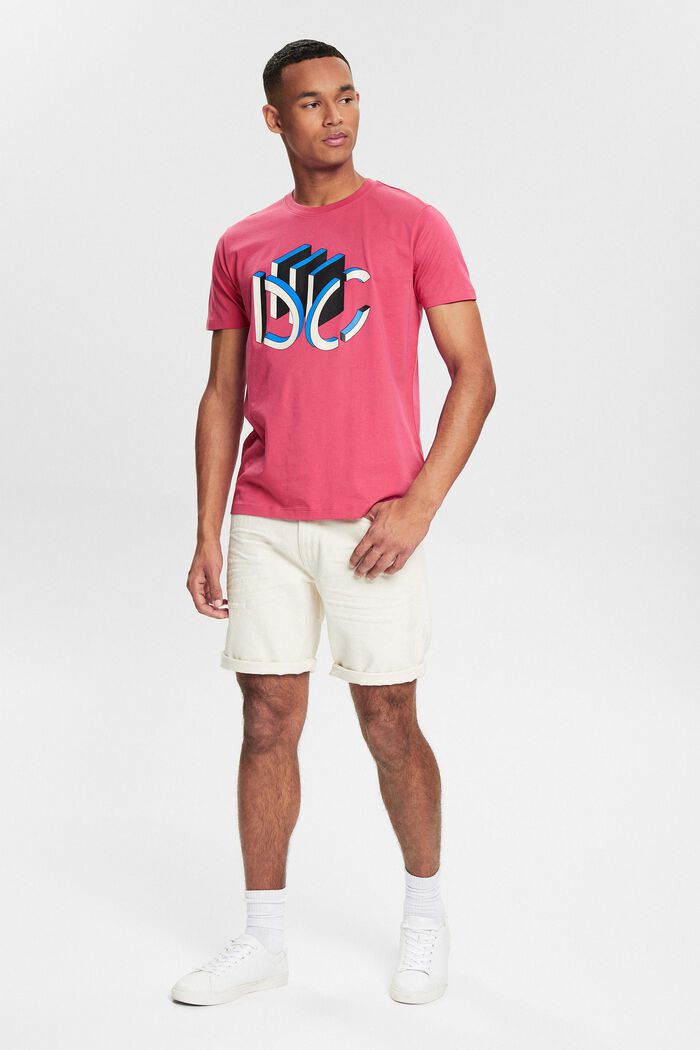 Jersey-T-Shirt mit grafischem 3D Logo-Print, DARK PINK, detail image number 6