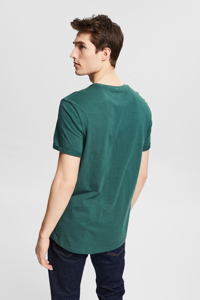 T-Shirt aus 100& Baumwolle, DARK TURQUOISE, detail image number 3