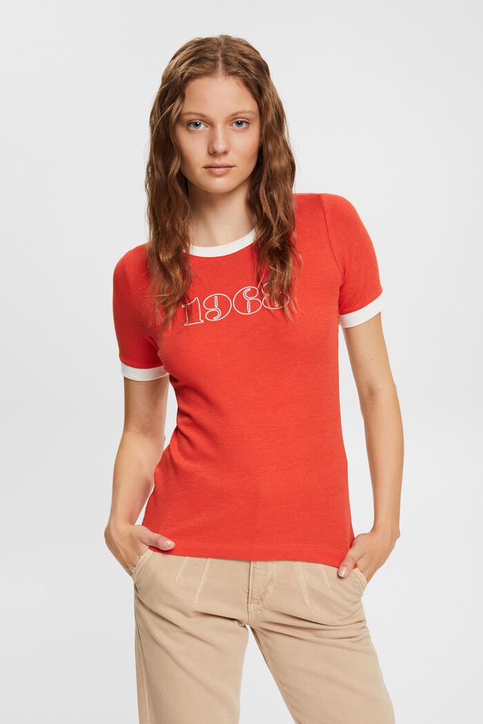 T-Shirt mit Print, ORANGE RED, detail image number 2