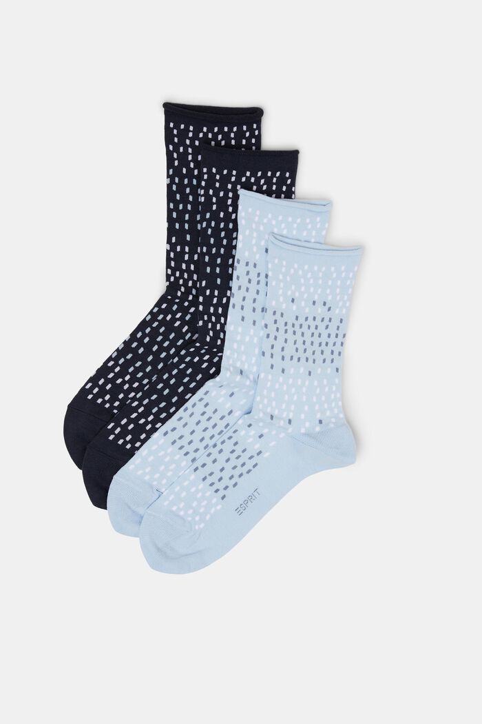 2er-Pack Socken mit Punktemuster, Bio-Baumwolle, LIGHT BLUE/NAVY, detail image number 0