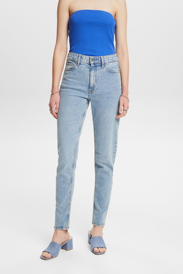 Retro-Classic-Jeans mit hohem Bund, BLUE LIGHT WASHED, detail image number 0