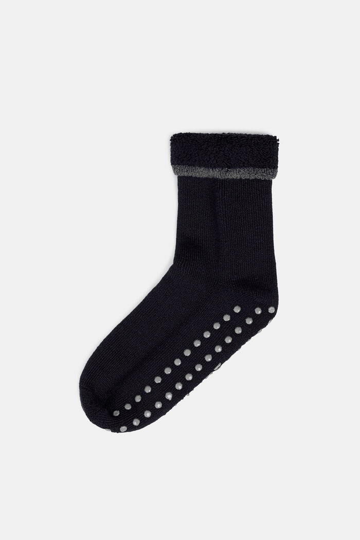 Weiche Stoppersocken, Wollmix, BLACK, detail image number 0