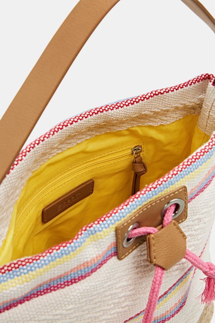 Vegan: Bucket Bag mit bunten Streifen, PINK, detail image number 4