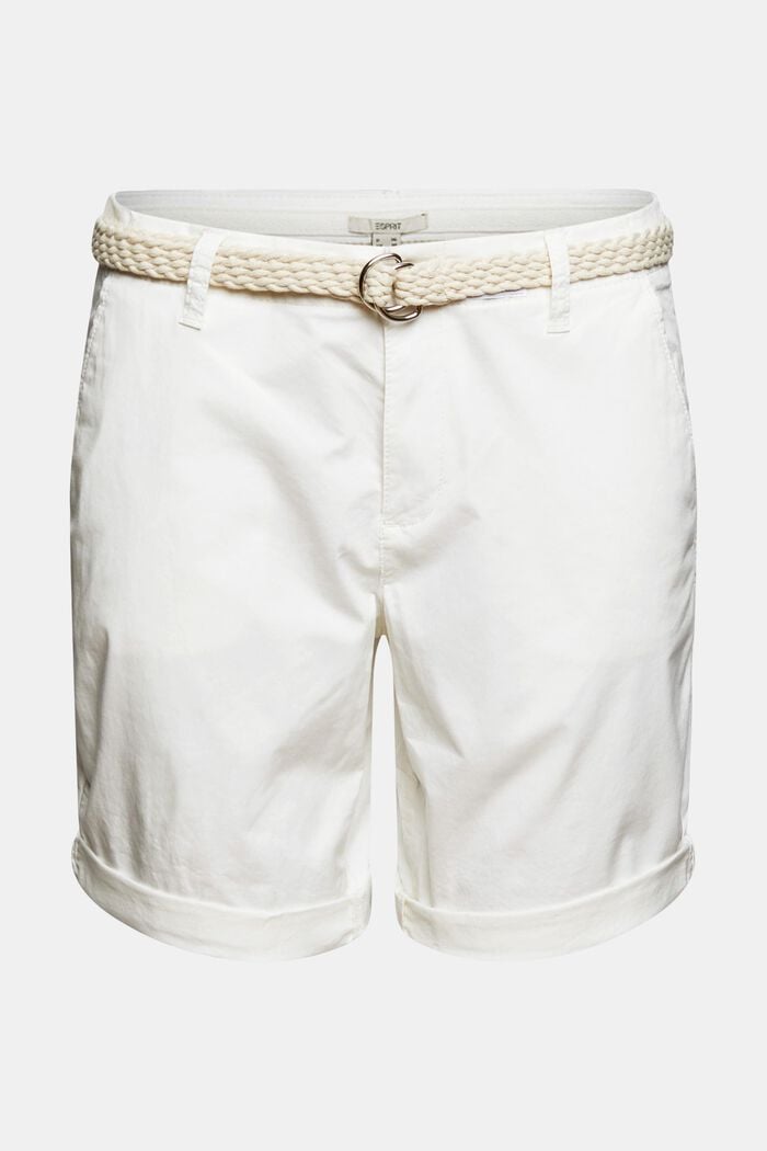 Shorts mit Flechtgürtel, WHITE, detail image number 7