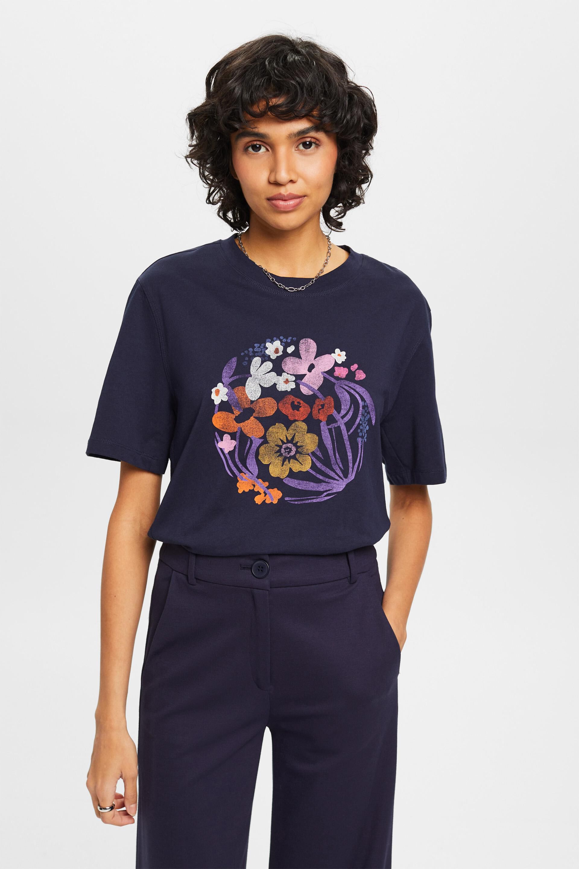 ESPRIT - T-Shirt mit Blumen-Print in unserem Online Shop