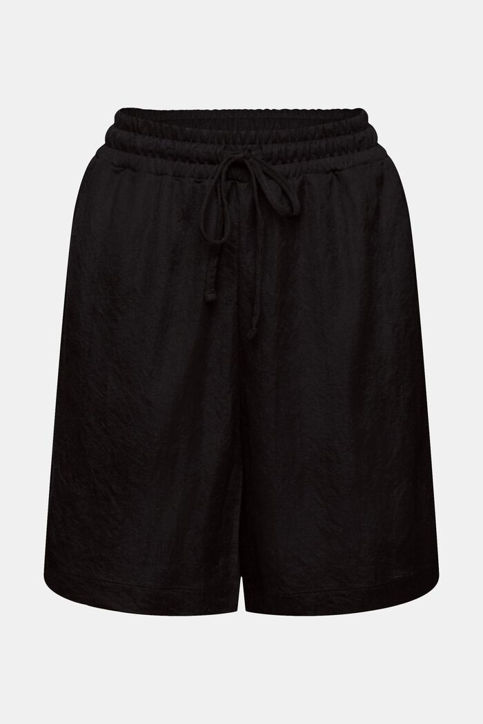 Bermuda-Shorts aus Feinstrick, BLACK, overview