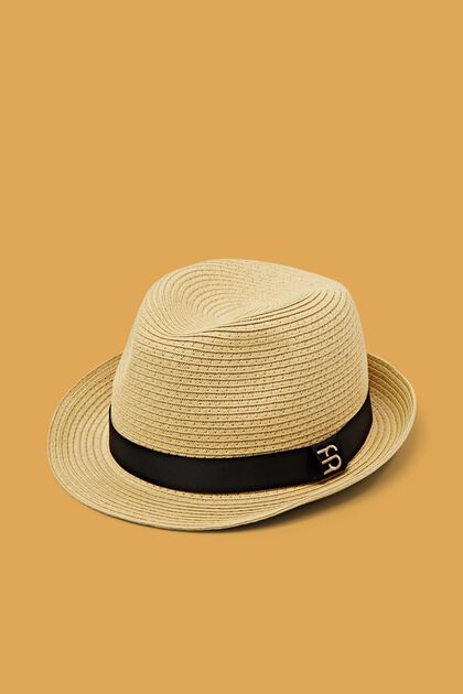 Trillby-Hut aus Stroh mit geflochtenem Hutband