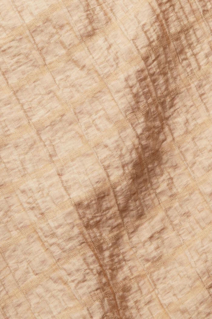 Karierte Bluse in Crinkle-Optik, CREAM BEIGE, detail image number 5