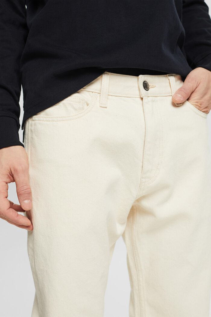 Jeans mit geradem Bein und mittlerer Bundhöhe, OFF WHITE, detail image number 4