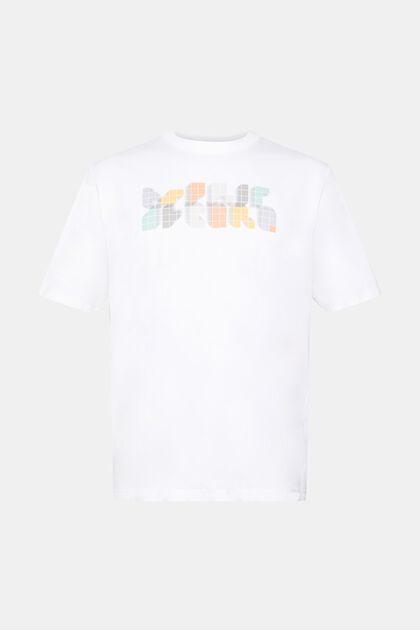 T-Shirt im Relaxed Fit mit Print auf der Brust, WHITE, overview