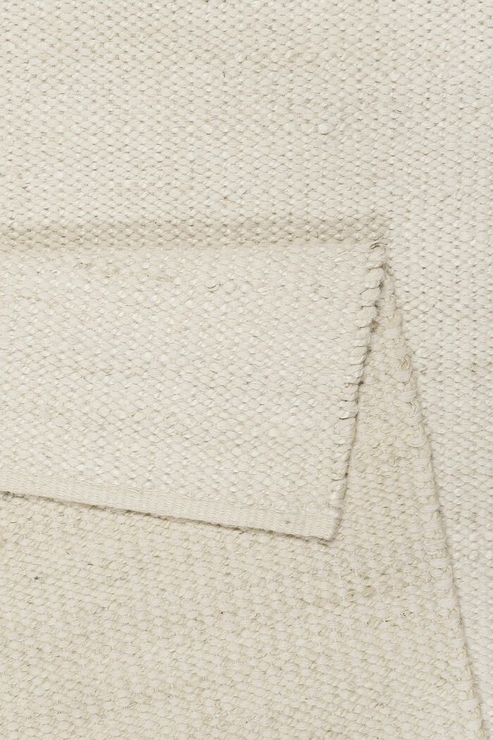 Handgewebter Teppich aus Woll-Mix, CREAM BEIGE, detail image number 2