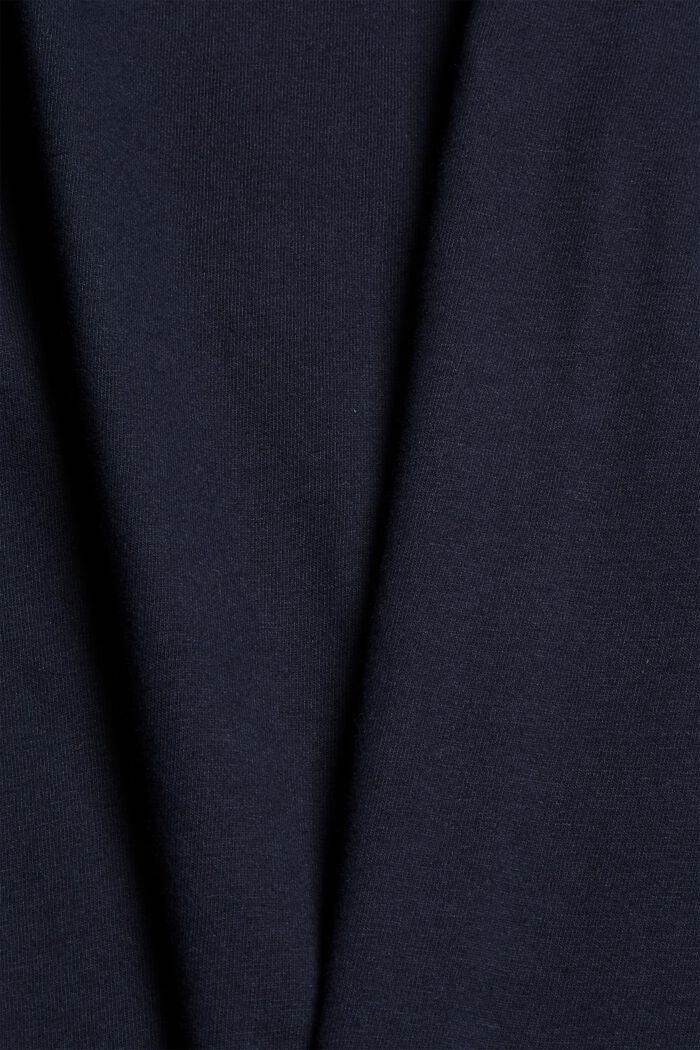 Samtiges Pyjama-Oberteil, 100% Bio-Baumwolle, NAVY, detail image number 4