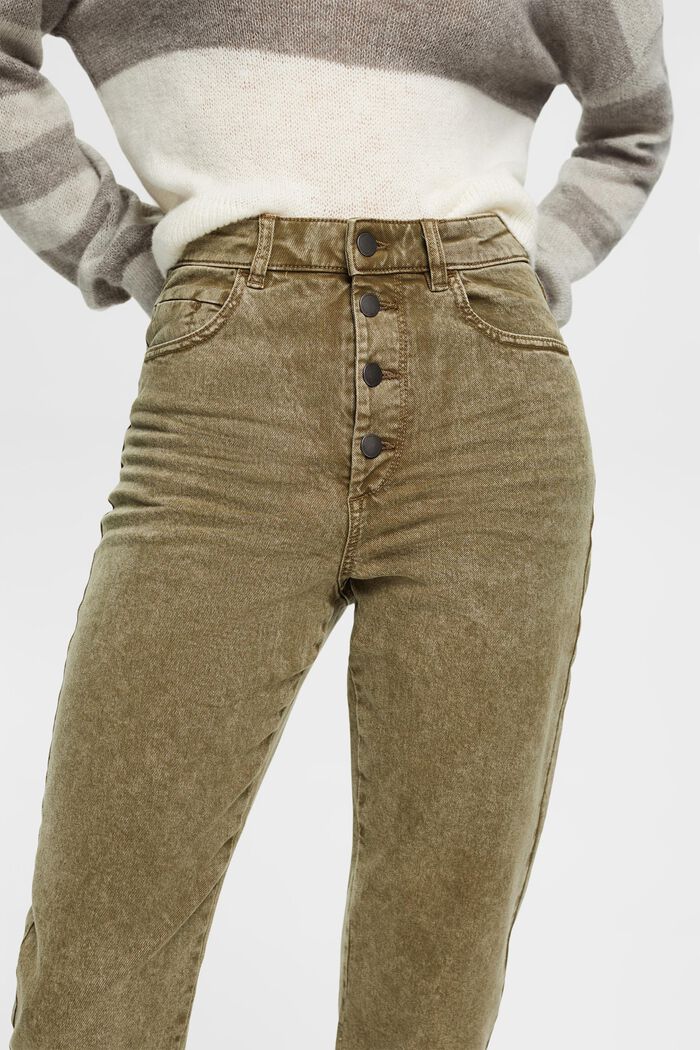 Jeans mit Acid-Waschung, KHAKI GREEN, detail image number 3