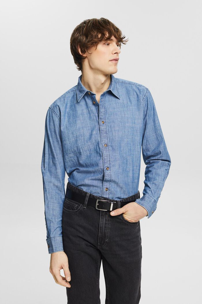 Chambray Button-Down-Hemd, BLUE MEDIUM WASHED, detail image number 0