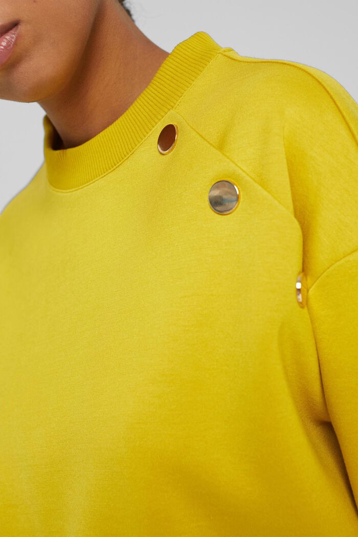 Sweatshirt mit Knopfdetail, BRASS YELLOW, detail image number 2