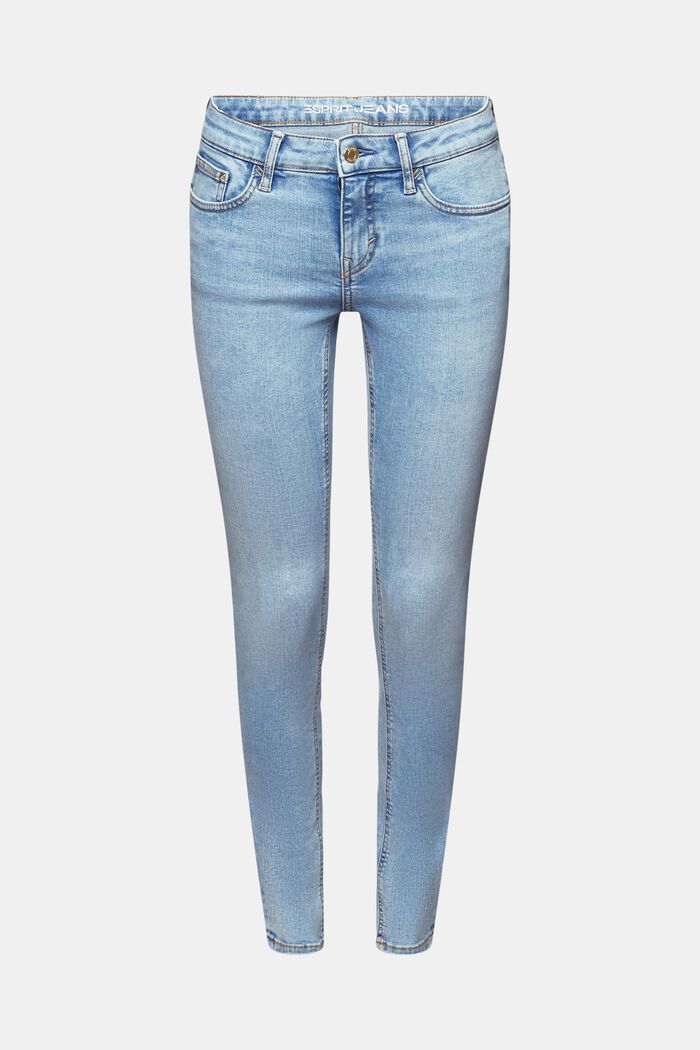 Skinny Jeans mit mittlerer Bundhöhe, BLUE LIGHT WASHED, detail image number 7