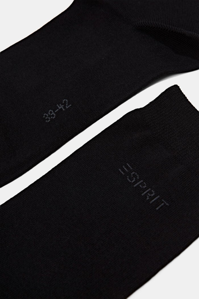Socken im Doppelpack mit eingestricktem Logo, Bio-Baumwolle, BLACK, detail image number 1