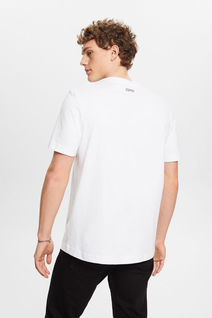 T-Shirt mit floralem Print und Logo, WHITE, detail image number 3