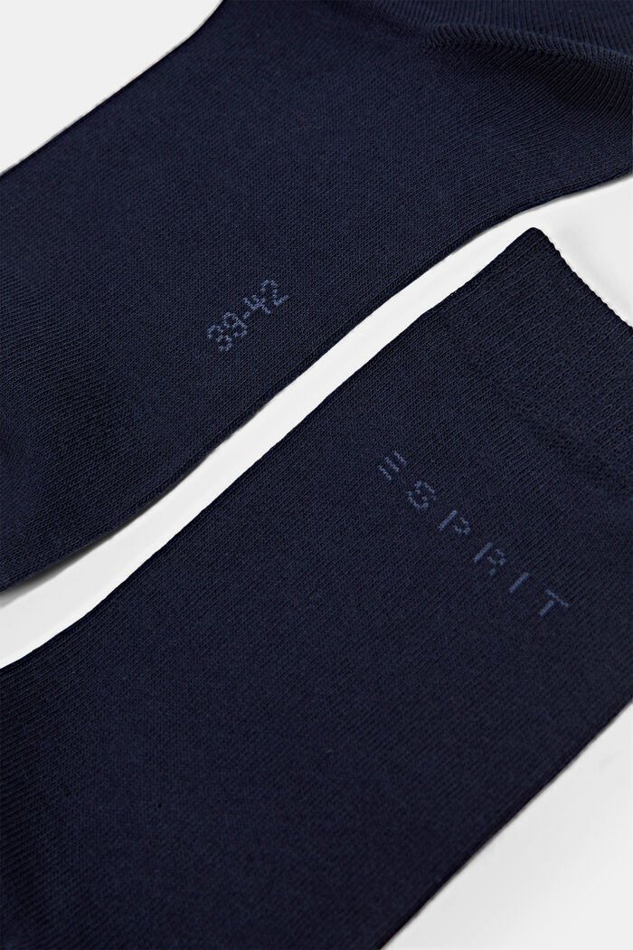 Socken im Doppelpack mit eingestricktem Logo, Bio-Baumwolle, MARINE, detail image number 1