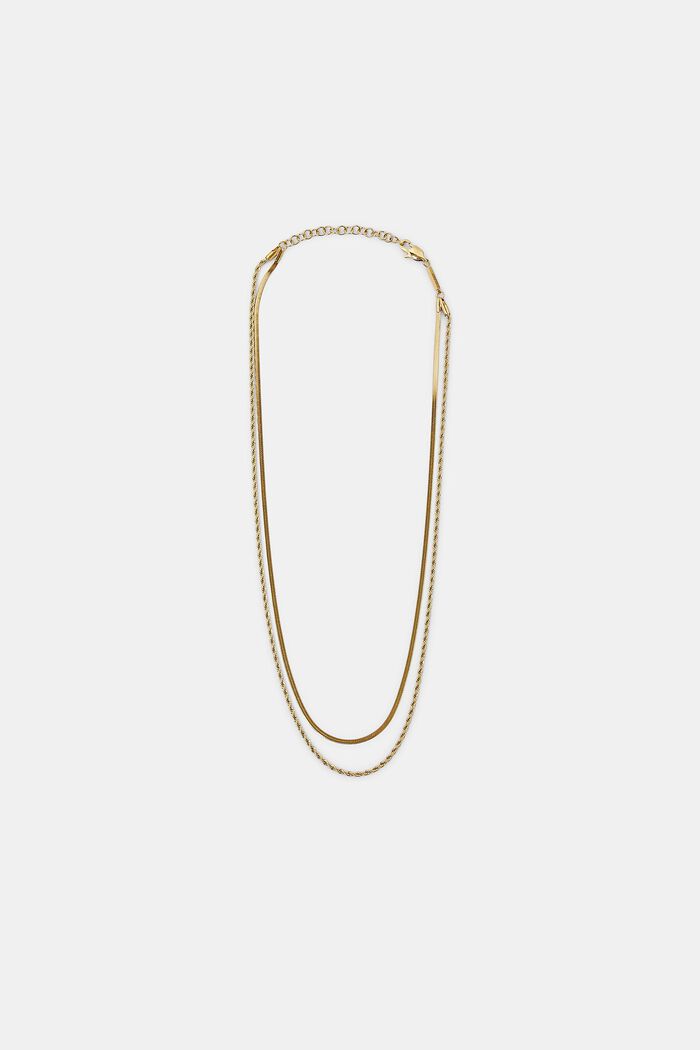 Mehrreihige Halskette aus Edelstahl, GOLD, detail image number 0