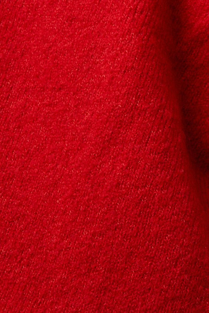 Wollmix-Pullover mit V-Ausschnitt, DARK RED, detail image number 5